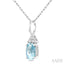 Oval Shape Gemstone & Diamond Pendant