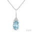 Oval Shape Gemstone & Diamond Pendant