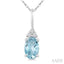 Oval Shape Gemstone & Diamond Pendant