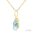 Oval Shape Gemstone & Diamond Pendant
