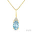 Oval Shape Gemstone & Diamond Pendant