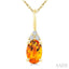 Oval Shape Gemstone & Diamond Pendant