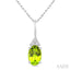 Oval Shape Gemstone & Diamond Pendant