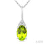 Oval Shape Gemstone & Diamond Pendant