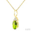 Oval Shape Gemstone & Diamond Pendant