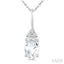 Oval Shape Gemstone & Diamond Pendant