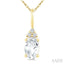 Oval Shape Gemstone & Diamond Pendant
