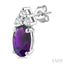 Oval Shape Gemstone & Diamond Earrings