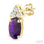 Oval Shape Gemstone & Diamond Earrings