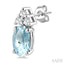 Oval Shape Gemstone & Diamond Earrings