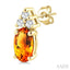 Oval Shape Gemstone & Diamond Earrings