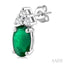 Oval Shape Gemstone & Diamond Earrings