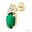 Oval Shape Gemstone & Diamond Earrings