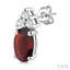 Oval Shape Gemstone & Diamond Earrings