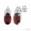 Oval Shape Gemstone & Diamond Earrings