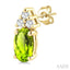 Oval Shape Gemstone & Diamond Earrings