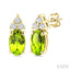 Oval Shape Gemstone & Diamond Earrings