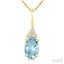 Oval Shape Gemstone & Diamond Pendant