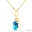 Oval Shape Gemstone & Diamond Pendant
