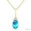 Oval Shape Gemstone & Diamond Pendant
