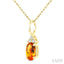 Oval Shape Gemstone & Diamond Pendant