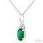 Oval Shape Gemstone & Diamond Pendant