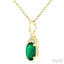 Oval Shape Gemstone & Diamond Pendant