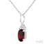 Oval Shape Gemstone & Diamond Pendant