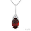 Oval Shape Gemstone & Diamond Pendant
