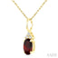Oval Shape Gemstone & Diamond Pendant
