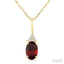 Oval Shape Gemstone & Diamond Pendant