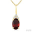 Oval Shape Gemstone & Diamond Pendant
