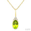 Oval Shape Gemstone & Diamond Pendant