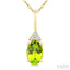 Oval Shape Gemstone & Diamond Pendant