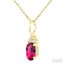 Oval Shape Gemstone & Diamond Pendant