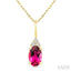Oval Shape Gemstone & Diamond Pendant