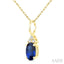 Oval Shape Gemstone & Diamond Pendant
