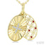 Star Shape Fluted Gemstone & Diamond Fashion Pendant