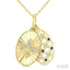 Fleur De Lis Shape Fluted Gemstone & Diamond Fashion Pendant