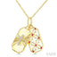 Cross Fluted Gemstone & Diamond Fashion Pendant