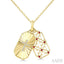 Cross Fluted Gemstone & Diamond Fashion Pendant