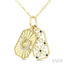 Horseshoe Fluted Gemstone & Diamond Fashion Pendant