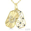 Horseshoe Fluted Gemstone & Diamond Fashion Pendant