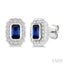 Bold Emerald Shape Gemstone & Diamond Earrings