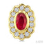 Bold Oval Shape Gemstone & Diamond Earrings