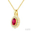 Bold Oval Shape Gemstone & Diamond Pendant