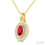 Bold Oval Shape Gemstone & Diamond Pendant