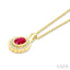 Bold Oval Shape Gemstone & Diamond Pendant
