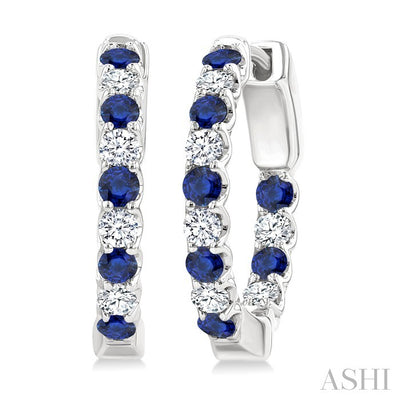 Inside-Out Alternate Gemstone & Diamond Hoop Earrings