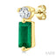 Emerald Shape Gemstone & Petite Diamond Earrings
